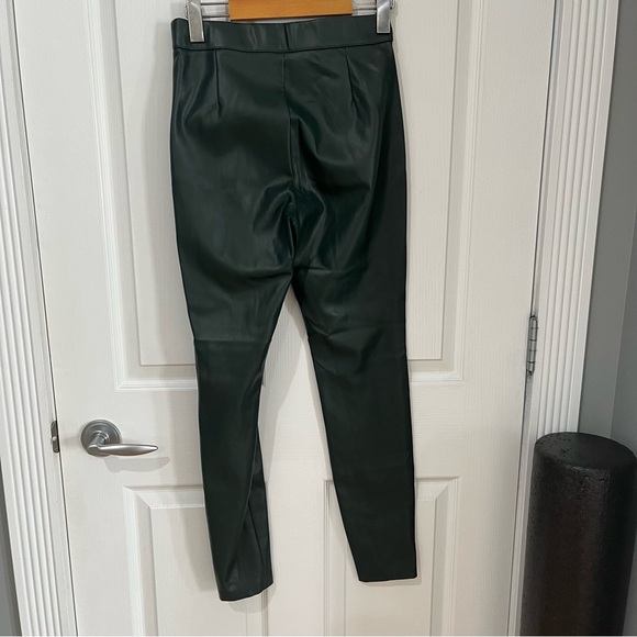 Zara green faux leather pants size small - Picture 5 of 10